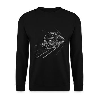 Train Drawing - Unisex Sweatshirt - black - Front - Alina (178cm) & Michal (187cm)