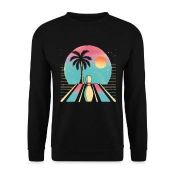 Oldschool Bowling - Unisex Sweatshirt - black - Front - Alina (178cm) & Michal (187cm)