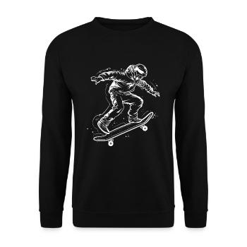 Skateboarder Skizze - Unisex Pullover - Schwarz - Vorne - Alina (178cm) & Michal (187cm)
