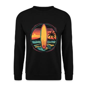 Surfing Artwork - Unisex Sweatshirt - black - Front - Alina (178cm) & Michal (187cm)