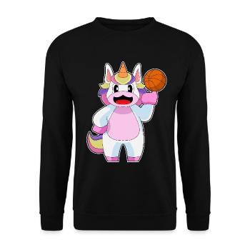 Unicorn Basketball Player Basketball - Unisex Sweatshirt - black - Front - Alina (178cm) & Michal (187cm)