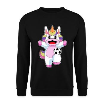 Unicorn Soccer Player Soccer - Unisex Sweatshirt - black - Front - Alina (178cm) & Michal (187cm)