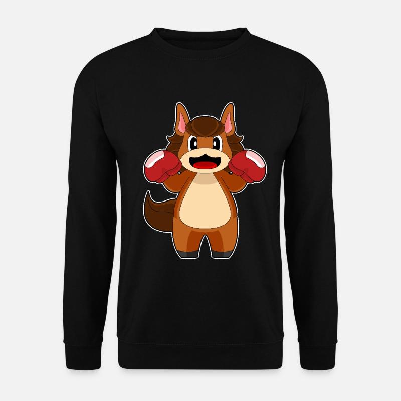 Pferd Boxer Boxhandschuhe Boxen - Unisex Pullover - Schwarz