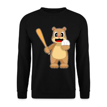 Bear Baseball Baseball Bat - Unisex Sweatshirt - black - Front - Alina (178cm) & Michal (187cm)