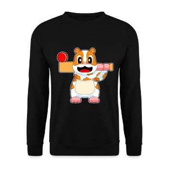 Hamster Cricket Batte de cricket - Sweat-shirt Unisexe - noir - Devant - Alina (178cm) & Michal (187cm)