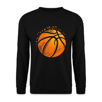 Basketball Ball Grafik - Unisex Pullover - Schwarz - Vorne - Alina (178cm) & Michal (187cm)