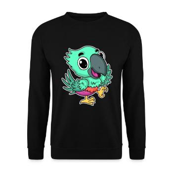 Perroquet mignon mignon - Sweat-shirt Unisexe - noir - Devant - Alina (178cm) & Michal (187cm)