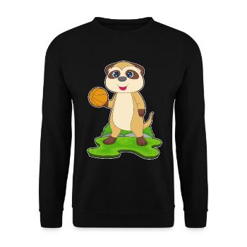 Erdmännchen Basketballspieler Basketball - Unisex Pullover - Schwarz - Vorne - Alina (178cm) & Michal (187cm)