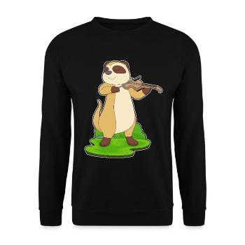 Musicien de suricate Musique de violon - Sweat-shirt Unisexe - noir - Devant - Alina (178cm) & Michal (187cm)