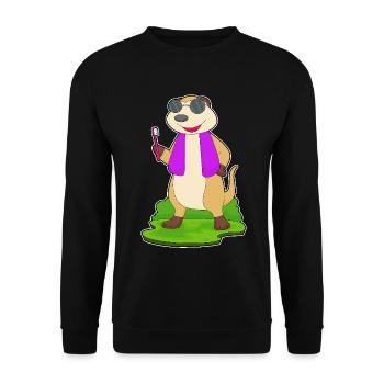 Meerkat Toothbrush - Unisex Sweatshirt - black - Front - Alina (178cm) & Michal (187cm)