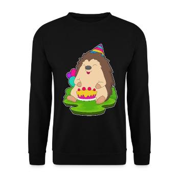 Gâteau d’anniversaire hérisson - Sweat-shirt Unisexe - noir - Devant - Alina (178cm) & Michal (187cm)
