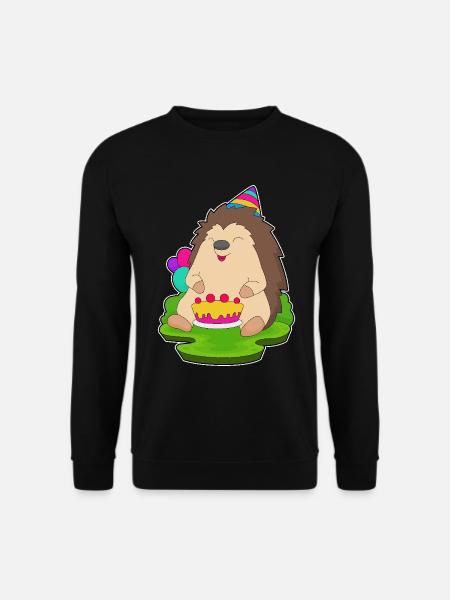 Hedgehog Birthday Cake - Unisex Sweatshirt - black
