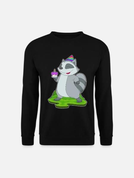 Waschbär Geburtstag Kuchen - Unisex Pullover - Schwarz