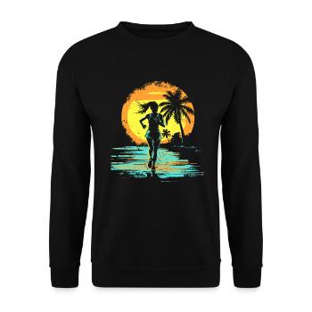 Runner - Unisex Sweatshirt - black - Front - Alina (178cm) & Michal (187cm)