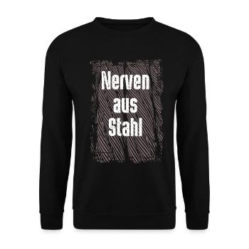 Nerven aus Stahl - Unisex Pullover - Schwarz - Vorne - Alina (178cm) & Michal (187cm)