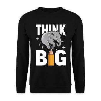 Think Big Elephant Thinkers, Dreamers and Visionaries - Unisex Sweatshirt - black - Front - Alina (178cm) & Michal (187cm)