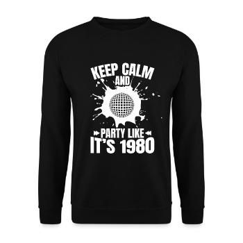Restez calme et célébrez comme en 1980 - Sweat-shirt Unisexe - noir - Devant - Alina (178cm) & Michal (187cm)