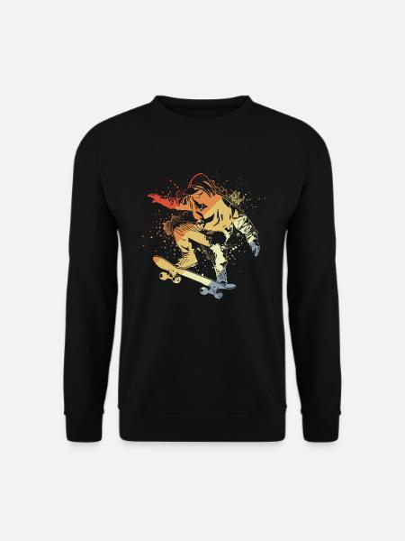 Skater Sketch Retro Style - Unisex Sweatshirt - black