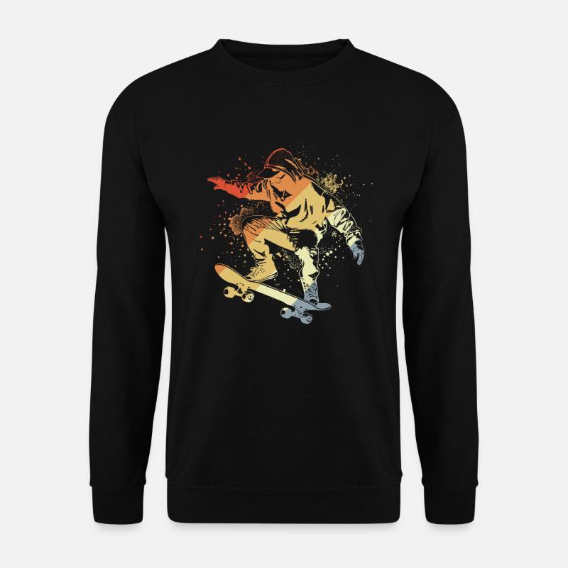 Skater Skizze Retro Style - Unisex Pullover - Schwarz
