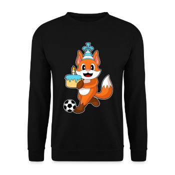 Fuchs Geburtstag Fußball - Unisex Pullover - Schwarz - Vorne - Alina (178cm) & Michal (187cm)