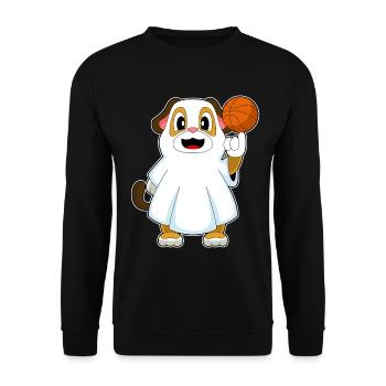 Hund Halloween Basketball - Unisex Pullover - Schwarz - Vorne - Alina (178cm) & Michal (187cm)