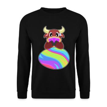 Stier Ostern Poker - Unisex Pullover - Schwarz - Vorne - Alina (178cm) & Michal (187cm)