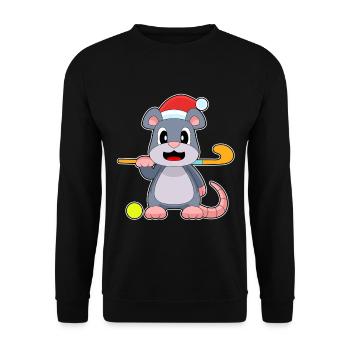 Mouse Christmas Field Hockey - Unisex Sweatshirt - black - Front - Alina (178cm) & Michal (187cm)