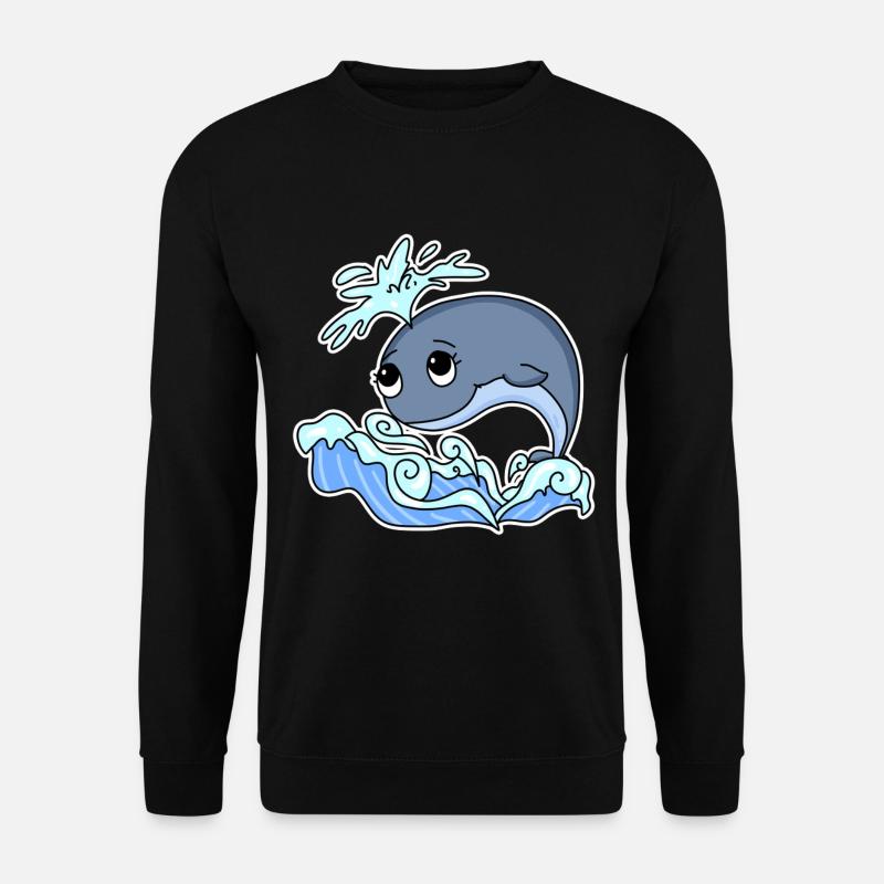 Baleine Animal Océan Graphique - Sweat-shirt Unisexe - noir