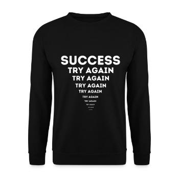 Succès répété T-shirt de motivation drôle - Sweat-shirt Unisexe - noir - Devant - Alina (178cm) & Michal (187cm)