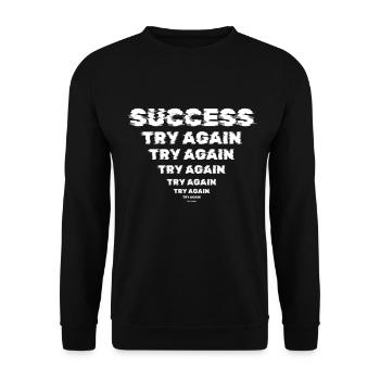 Erfolg Motivation Durchhaltevermögen Unternehmer - Unisex Pullover - Schwarz - Vorne - Alina (178cm) & Michal (187cm)