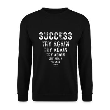 Success Motivation Perseverance Hustle - Unisex Sweatshirt - black - Front - Alina (178cm) & Michal (187cm)