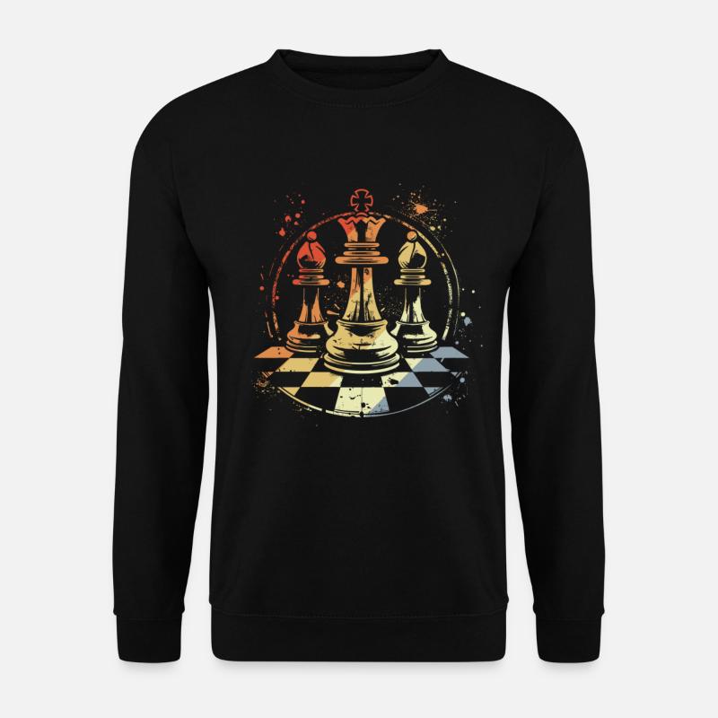 Retro Chess Pieces - Unisex Sweatshirt - black