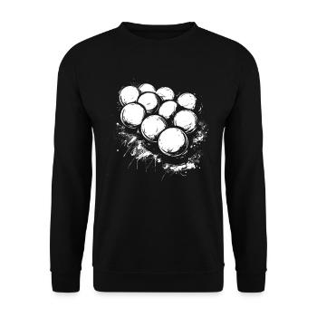 Billardkugeln Gaffiti - Unisex Pullover - Schwarz - Vorne - Alina (178cm) & Michal (187cm)