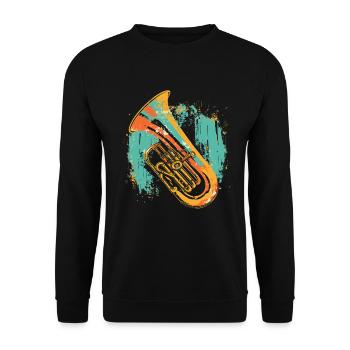 Tuba Graphique - Sweat-shirt Unisexe - noir - Devant - Alina (178cm) & Michal (187cm)