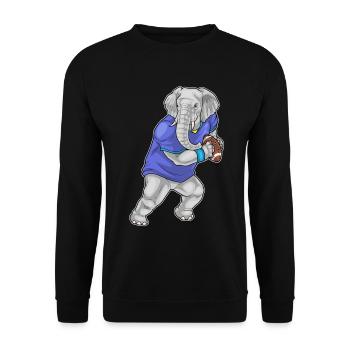 Elephant American Football Sport - Unisex Sweatshirt - black - Front - Alina (178cm) & Michal (187cm)