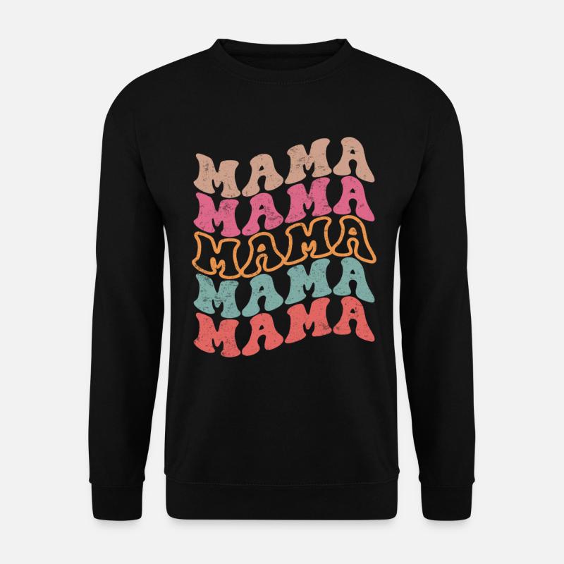 Retro Groovy Mama Text Pattern - Unisex Sweatshirt - black