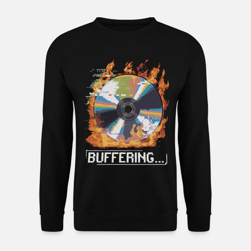 Buffering... Flamingo Glitched CD Retro Design - Unisex Sweatshirt - black