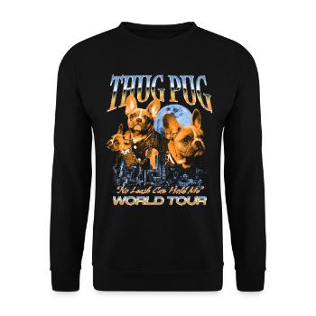 Thug Pug – World Tour - Unisex Sweatshirt - black - Front - Alina (178cm) & Michal (187cm)