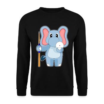 Elephant Billiard Cue - Unisex Sweatshirt - black - Front - Alina (178cm) & Michal (187cm)