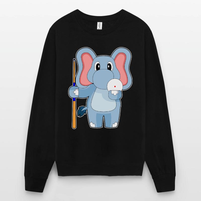 Elefant Billiard Queue Unisex Pullover