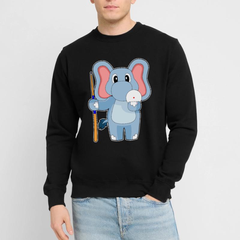 Elefant Billiard Queue Unisex Pullover