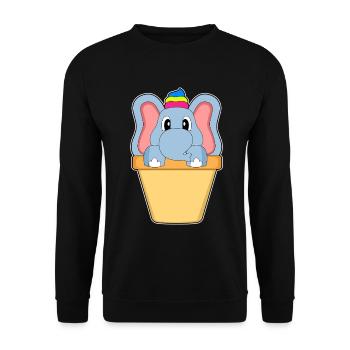 Elephant Waffle Cream - Unisex Sweatshirt - black - Front - Alina (178cm) & Michal (187cm)