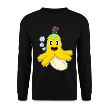 Octopus Banana - Unisex Sweatshirt - black - Front - Alina (178cm) & Michal (187cm)