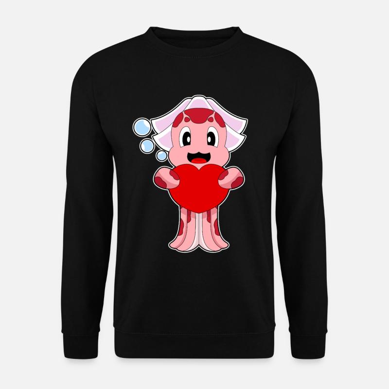 Krake Braut Herz Hochzeit - Unisex Pullover - Schwarz
