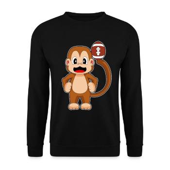 Monkey American Football Sports - Unisex Sweatshirt - black - Front - Alina (178cm) & Michal (187cm)