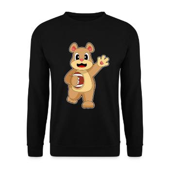 Bear American Football Sports - Unisex Sweatshirt - black - Front - Alina (178cm) & Michal (187cm)