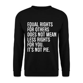 Gleiche Rechte für andere bedeuten nicht weniger Rechte - Unisex Pullover - Schwarz - Vorne - Alina (178cm) & Michal (187cm)