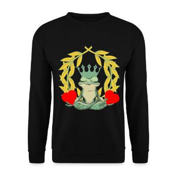 Coeur de grenouille Saint-Valentin Saint-Valentin Amour - Sweat-shirt Unisexe - noir - Devant - Alina (178cm) & Michal (187cm)