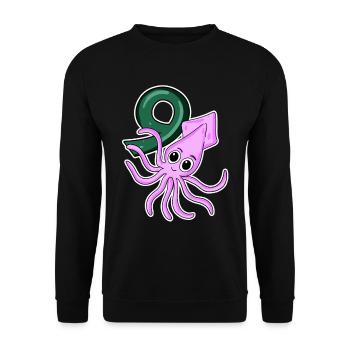9. Geburtstag Motiv Kalmare - 9 Jahre - Unisex Pullover - Schwarz - Vorne - Alina (178cm) & Michal (187cm)