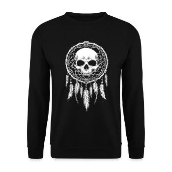 Crâne Attrape-rêves gothique Boho Crâne Tribal - Sweat-shirt Unisexe - noir - Devant - Alina (178cm) & Michal (187cm)